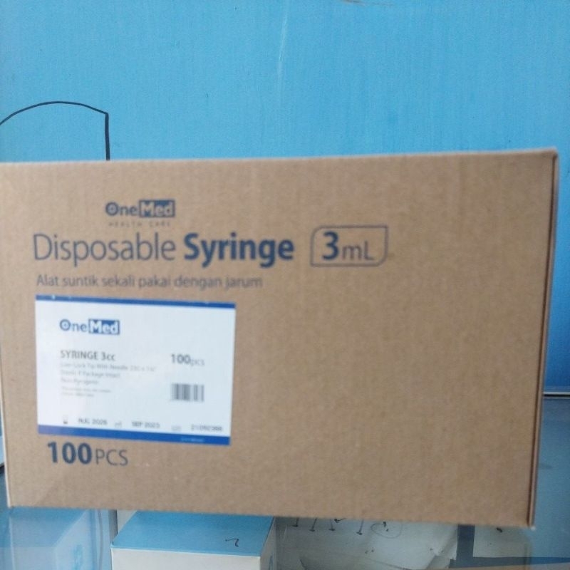 Syringe 3cc Onemed, Spuit 3cc Onemed, jarum suntik 3cc Onemed isi 100