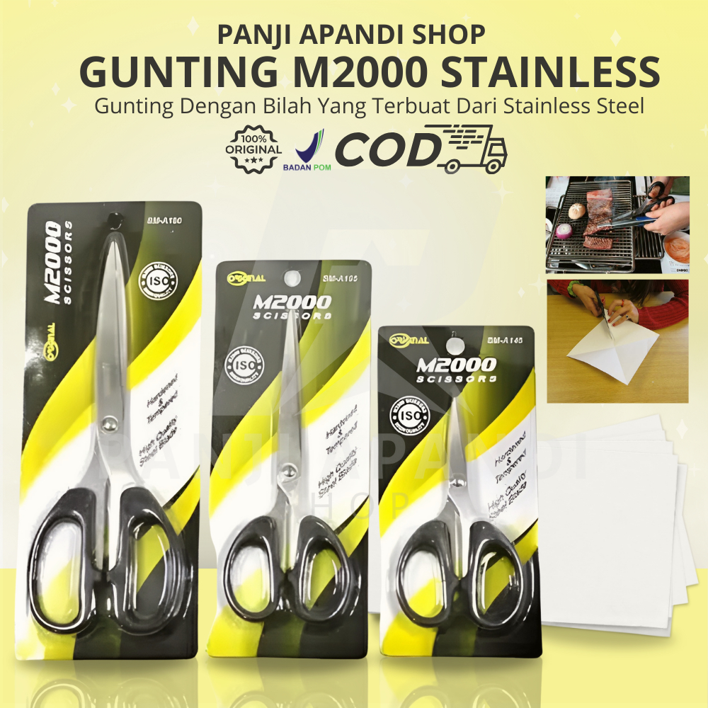 

Gunting Besar M2000 Stainless Steel Tajam - Gunting Kertas, Baja, & Serbaguna 20cm | Anti Karat & Tahan Lama