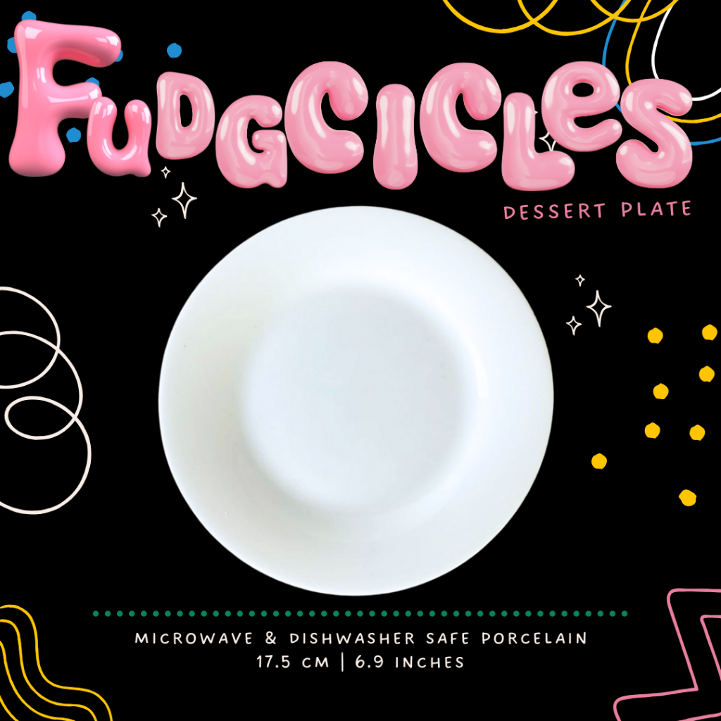 FUDGCICLES Dessert Plate | Piring Kue Keramik | Piring Kecil Porcelain