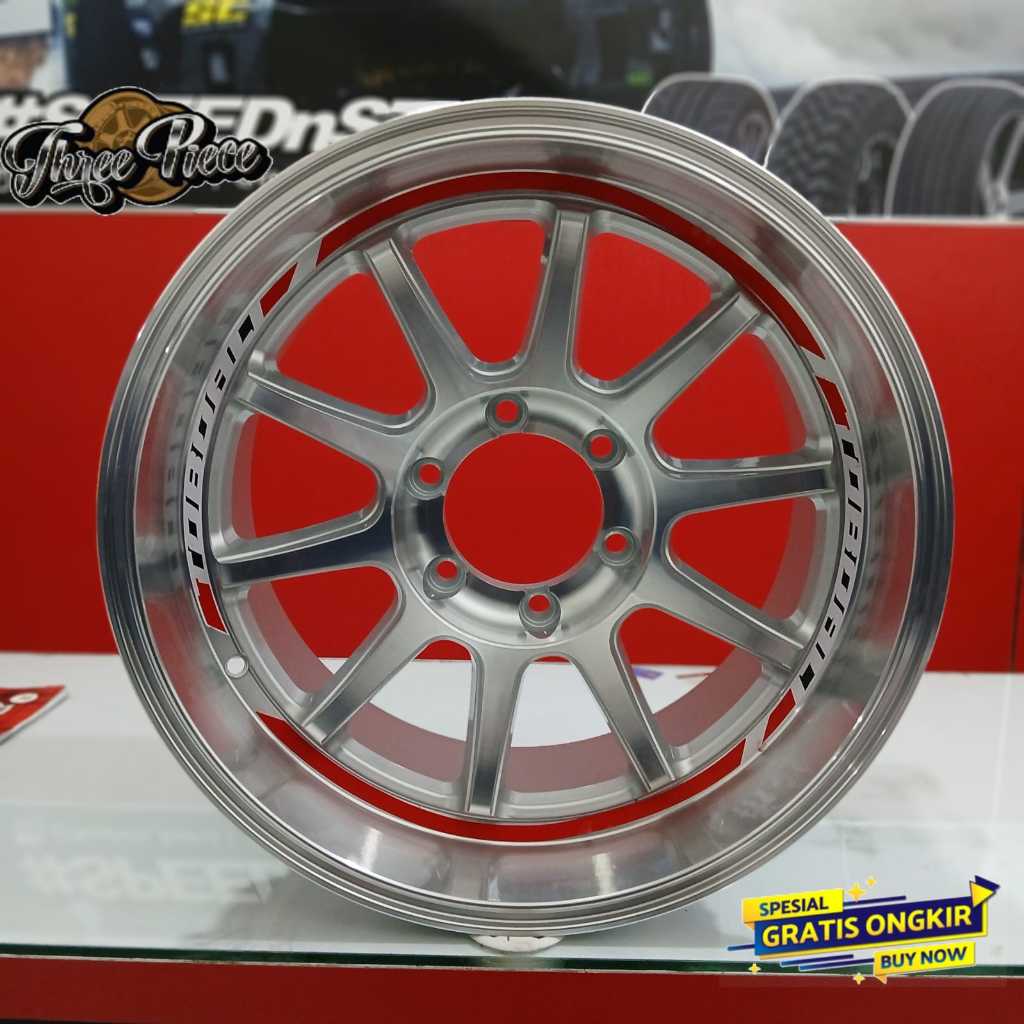 Velg hsr TOBOALI ring 18 lebar 95 et 0 silver polish |mobil pajero, fortuner, hilux DC , triton dll