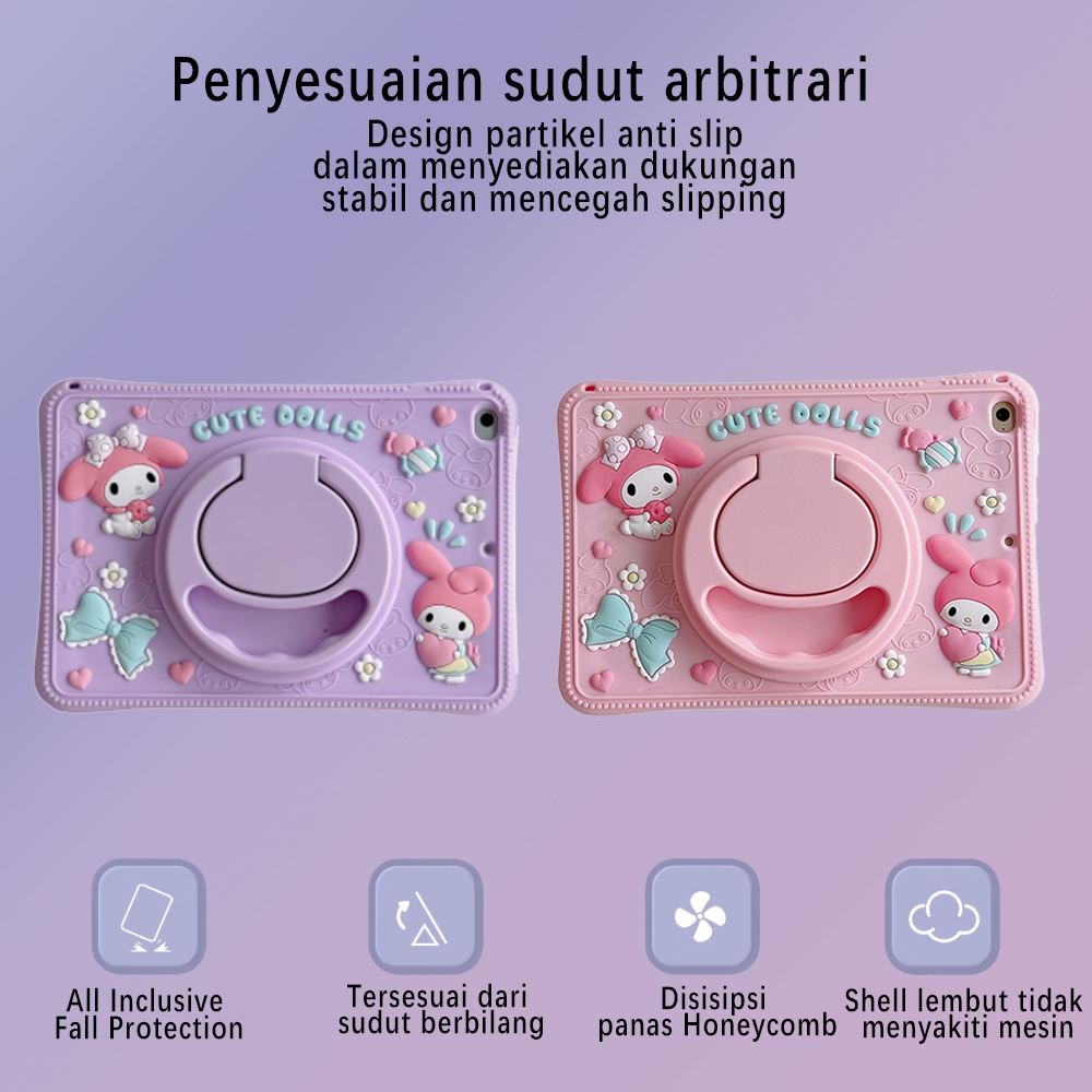 Penutup pelindung tablet datar 360 berputar Melody untuk Apple ipad5 / 10.9 / 10.2 Huawei v7 Samsung