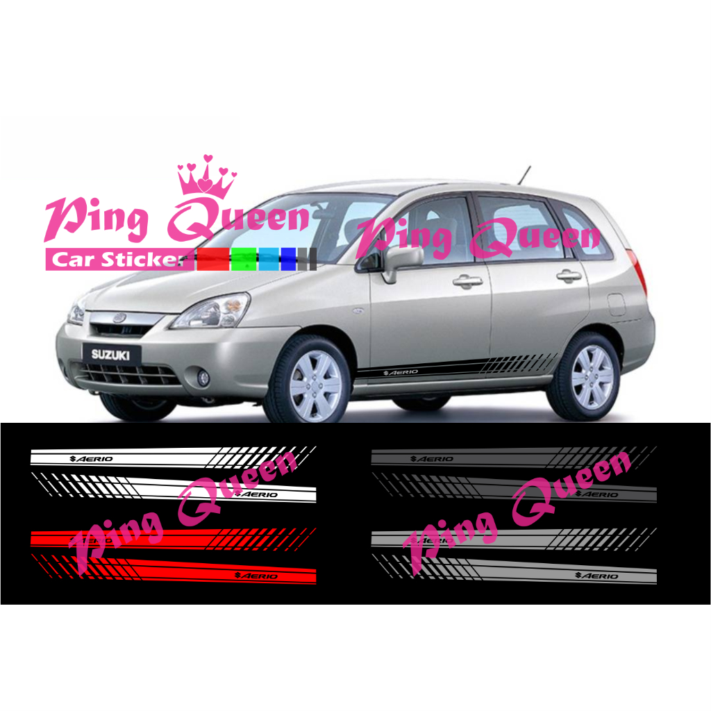 Sticker stiker mobil aerio cutting sticker mobil suzuki aerio body samping