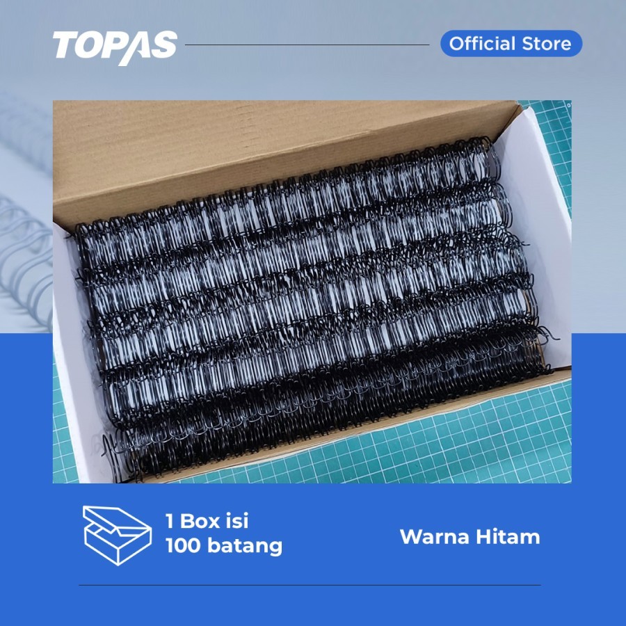 

TOPAS Ring Kawat Spiral Jilid A4 3:1, 35 LOOP - HITAM -1/4 [BOX] - Putih