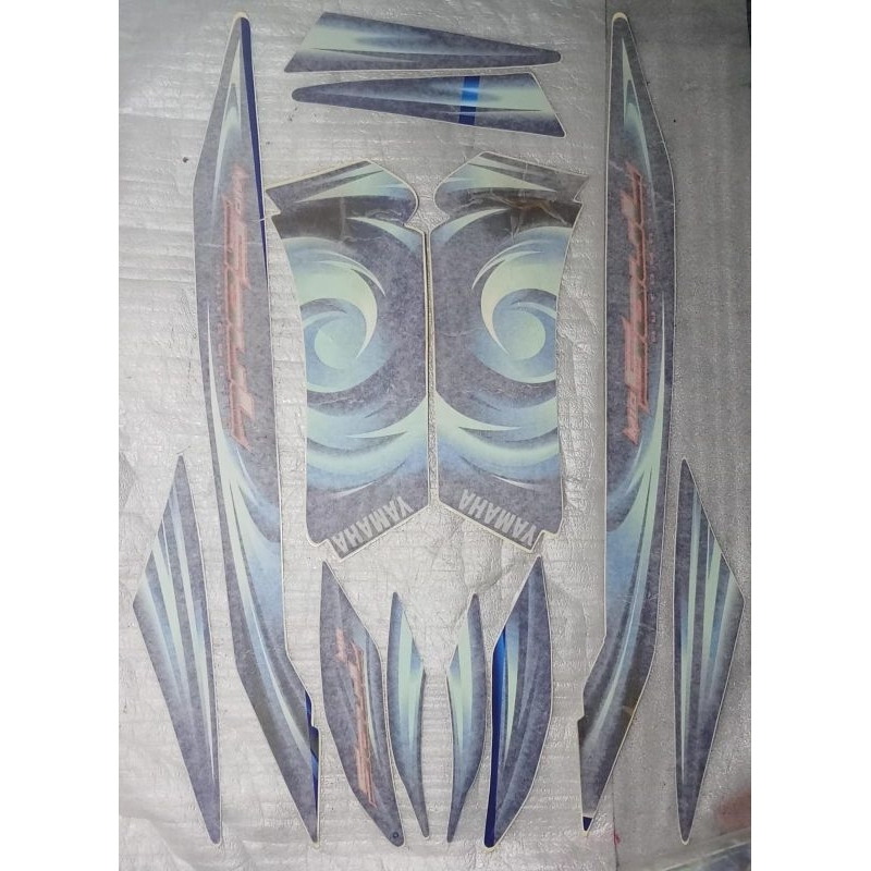 Striping stiker body kanan kiri full set Mio soul tahun 2007 warna biru2