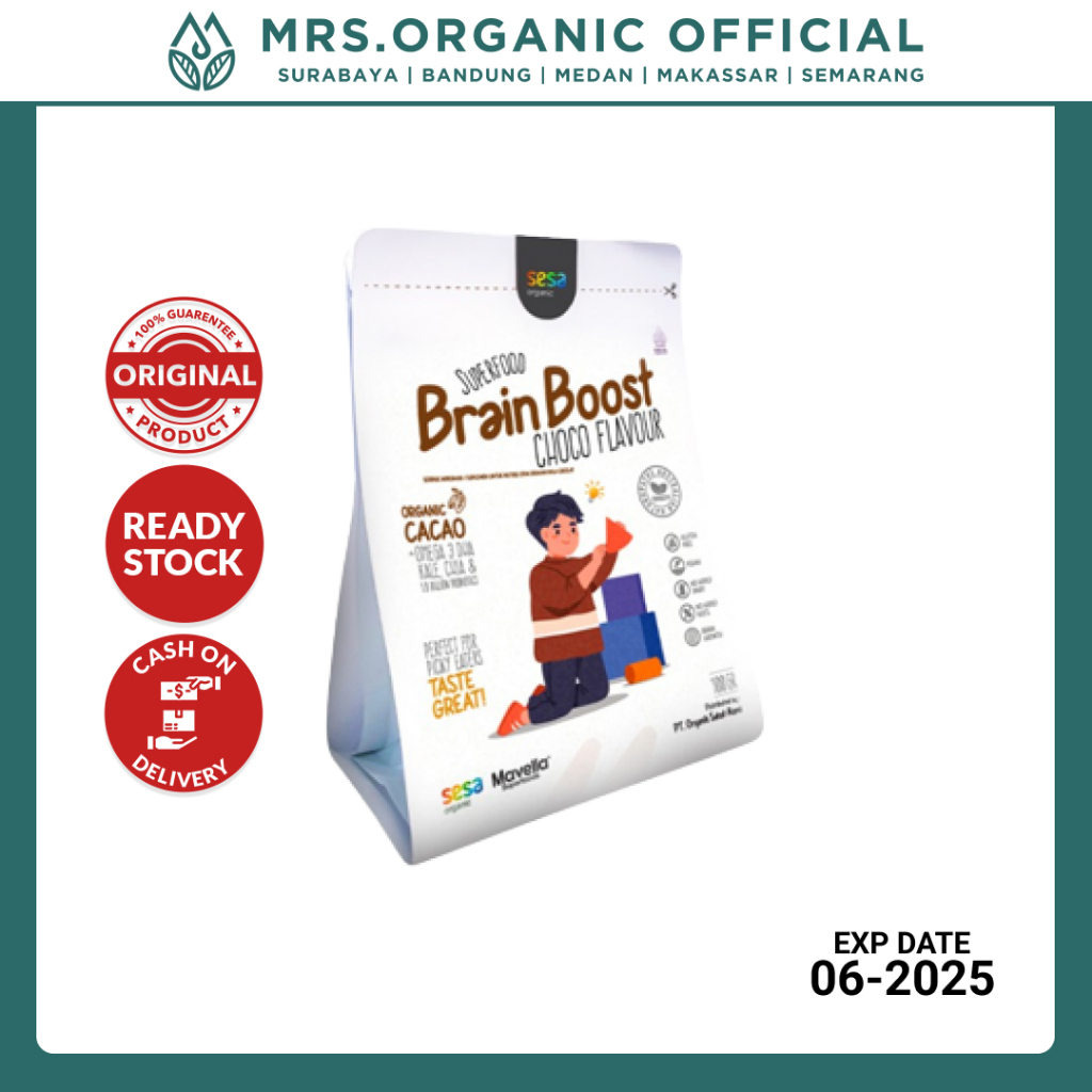 

Mavella Superfoods Brain Boost Choco Flavour Powder 100g - Suplemen Makanan Minuman untuk Tingkatkan Otak