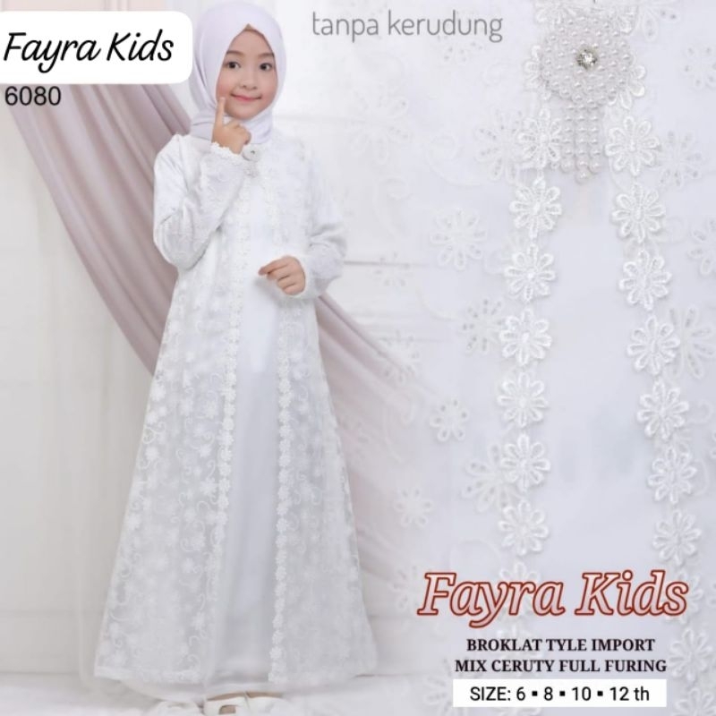Gamis anak perempuan cewek putih simple tapi mewah manasik haji