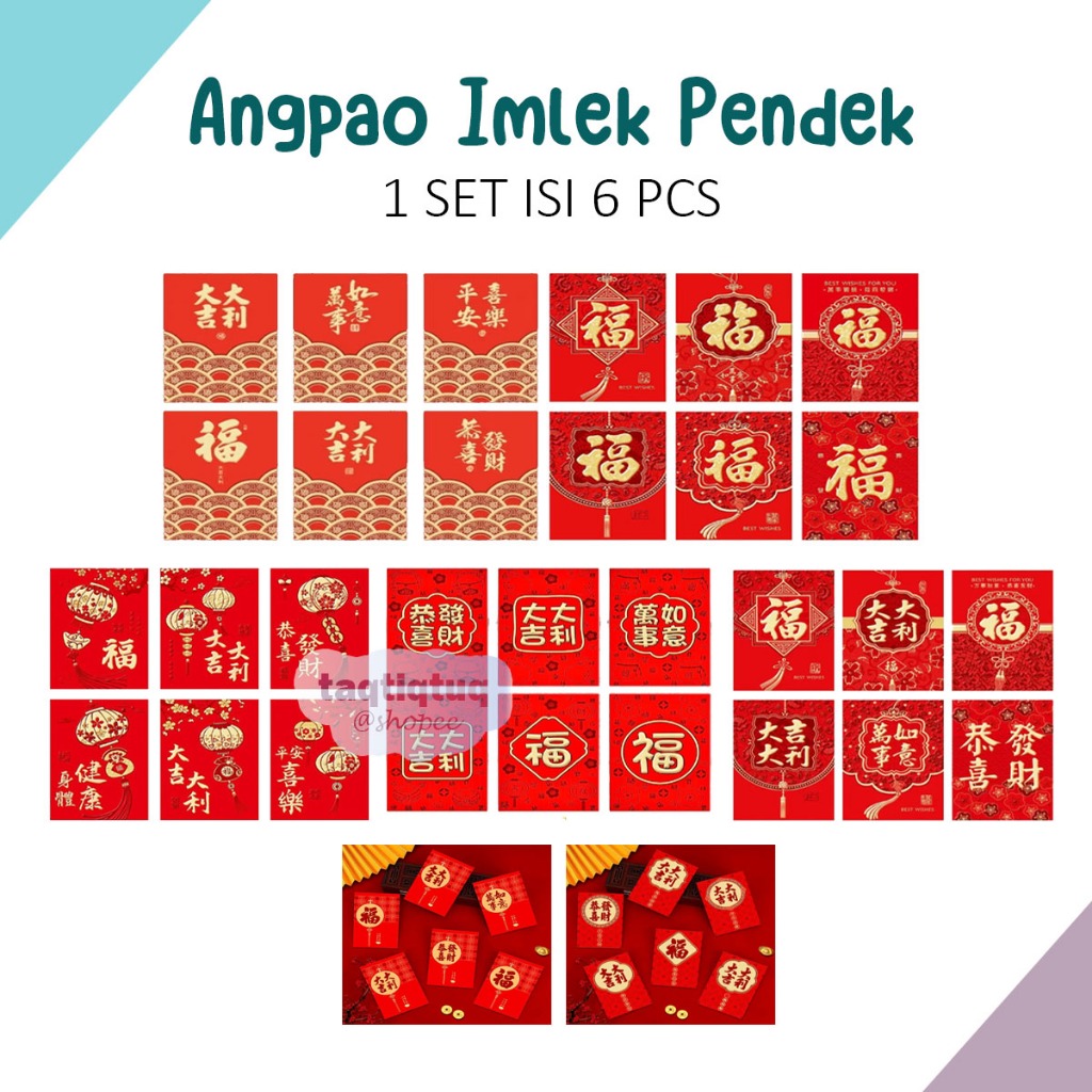

TQ Angpao Imlek Hoki Lucky Fu Ukuran Pendek Isi 6 Angpau