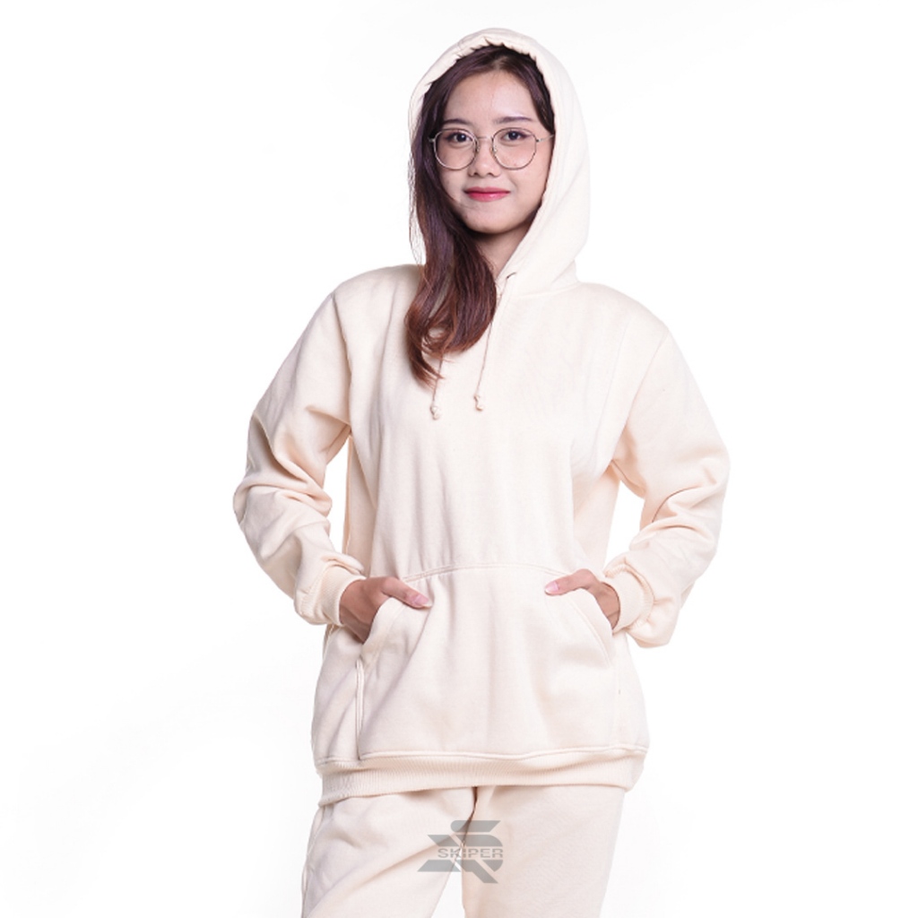 Hoodie Dewasa Polos CREAM MUDA Tebal Original Skiperofficialshop