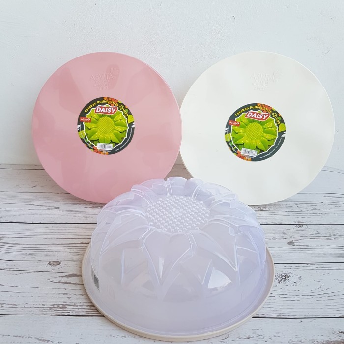 Cetakan puding wadah puding jelly bentuk bunga matahari daisy bahan plastik plus tutup