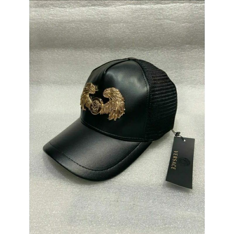 Topi Pria Topi Wanita Topi Versace Black Import