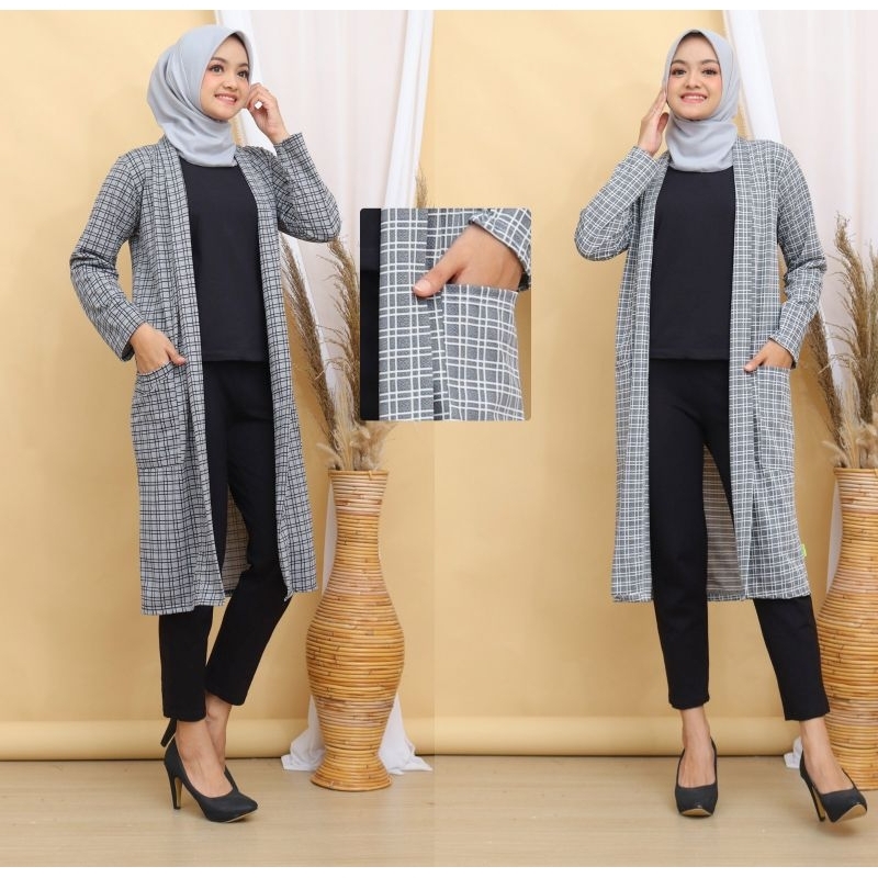 Outer Cardigan Kotak2 kantong..