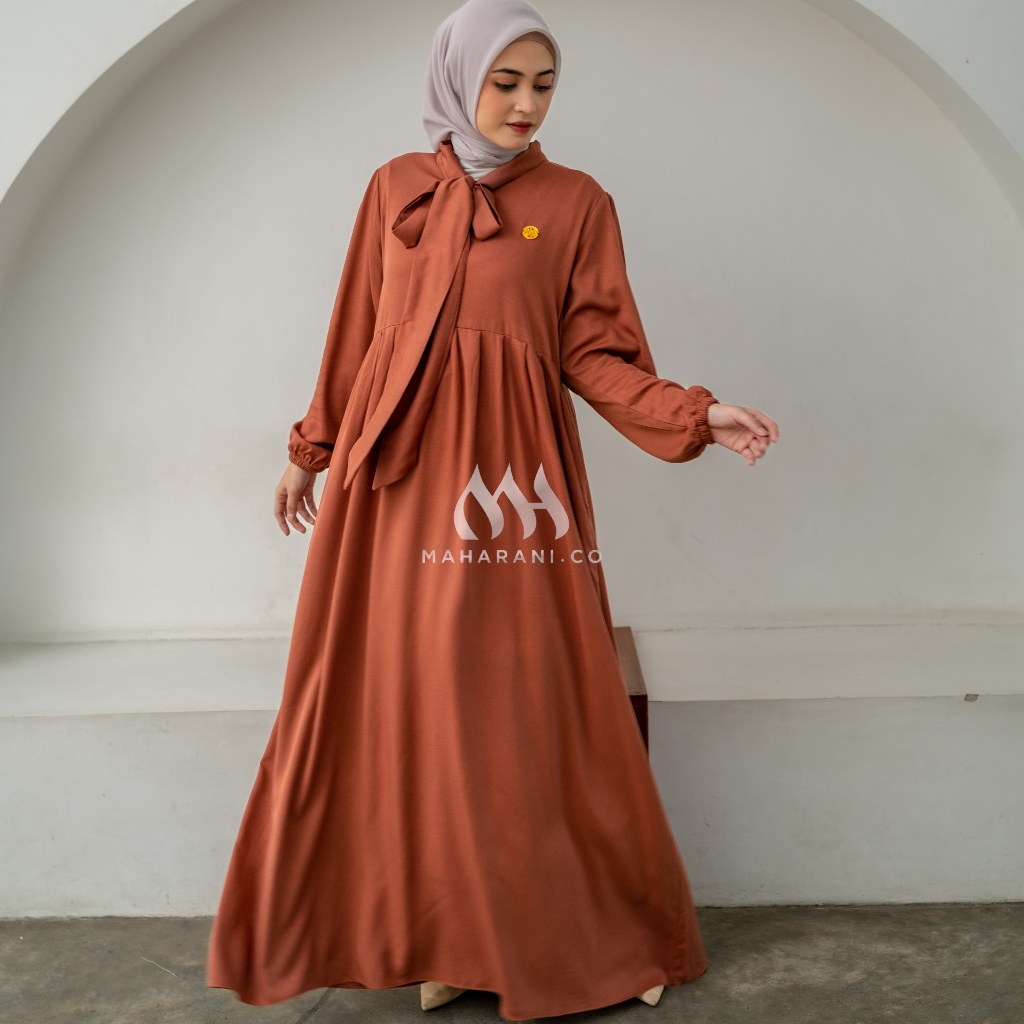 Maharani.co Mecca Dress  Gamis Wanita Polos Busui Friendly Terbaru