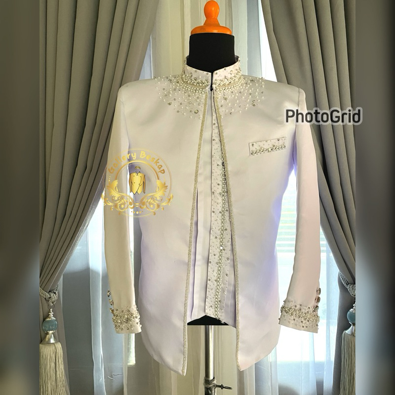 Basofi pengantin akad/ Beskap pengantin muslim/ Beskap akad