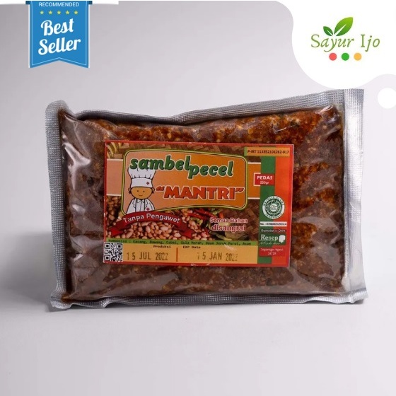 

Mantri Sambel Pecel PEDAS 250 Gram / Pack Fresh Bumbu Sambal ASLI