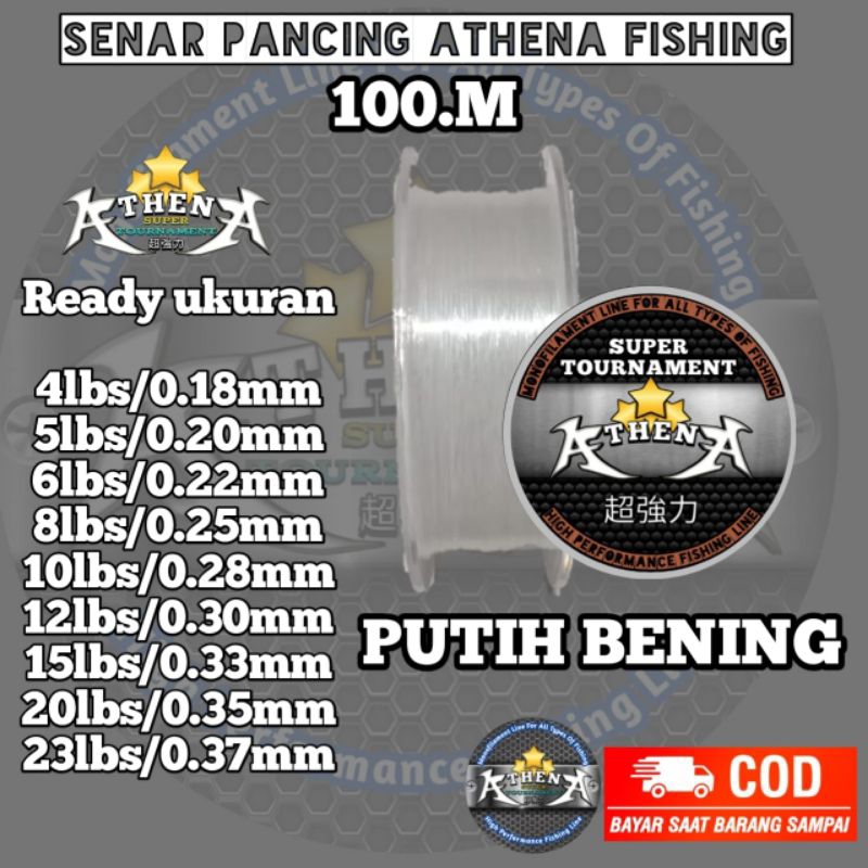 senar pancing super kuat 100m senar pancing kecil kuat 50 kg senar pancing athena