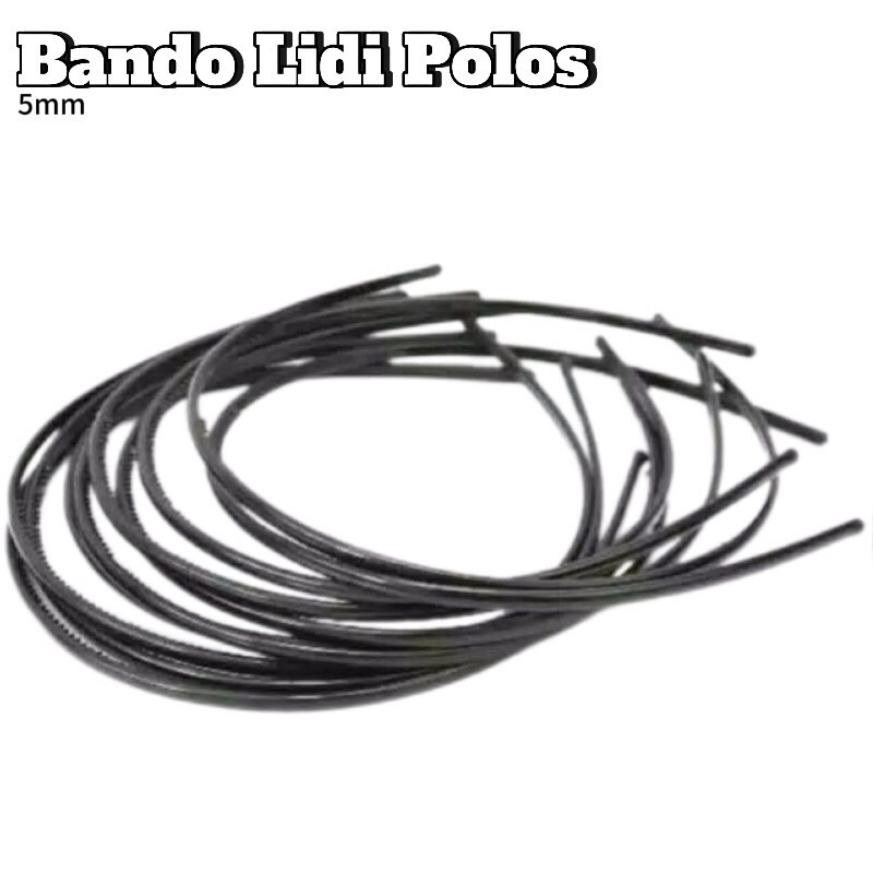 Bando Lidi Polos Hitam / Bando Mini Polos / Bando Unisex / Bando Hitam / Bando Tipis Polos Hitam