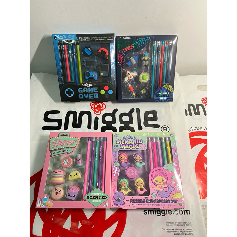 

SMIGGLE ORIGINAL PENCILS & ERASERS SET