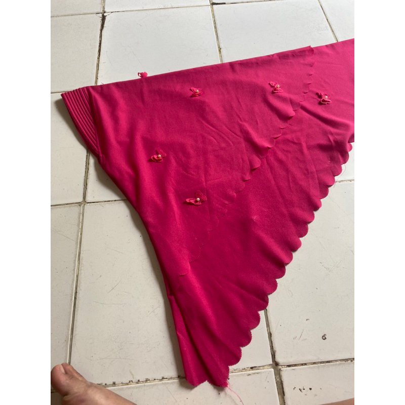 Kerudung langsungan warna pink fanta