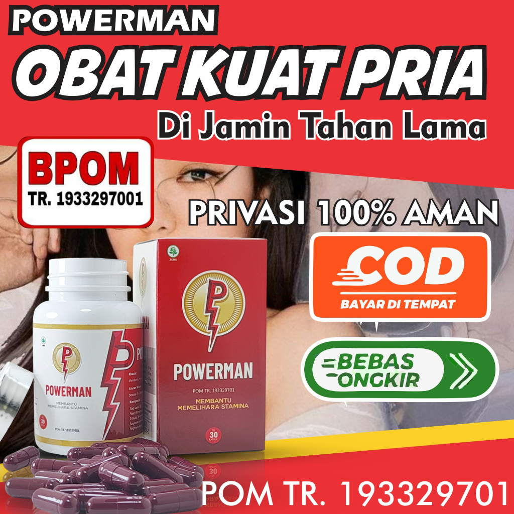 BPOM KAPSUL POWERMAN obat kuat pria tahan lama original 100% POWERMAN BPOM OBAT KUAT PRIA ORIGINAL10