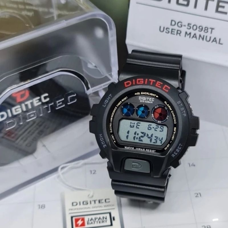 SS.id READY JAM TANGAN PRIA DIGITAL DIGITEC 5098T/ JAM DIGITEC DG-5098T WATER RESISTANCE.