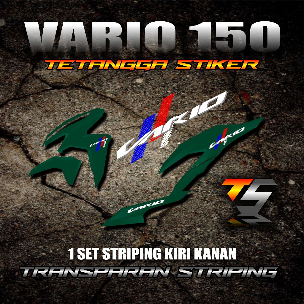 STRIPING VARIO NEW 125 VARIO NEW 150 TAHUN 2018-2022 MOTIF SIMPLE TRANSPARAN BENING UNTUK DASAR HIJA