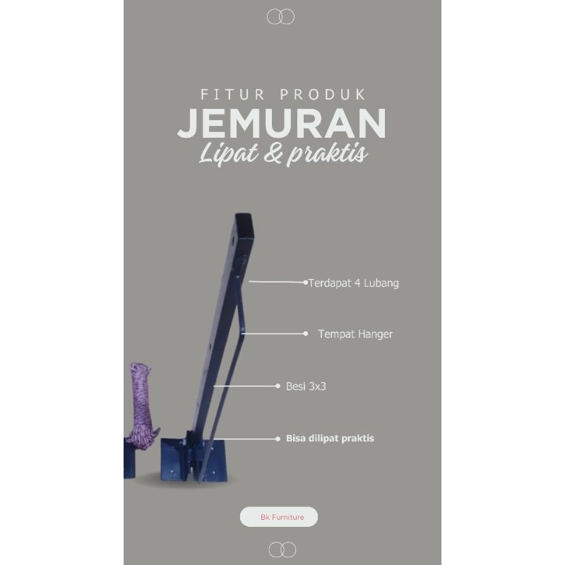 JEMURAN DINDING / JEMURAN LIPAT / JEMURAN TEMPEL