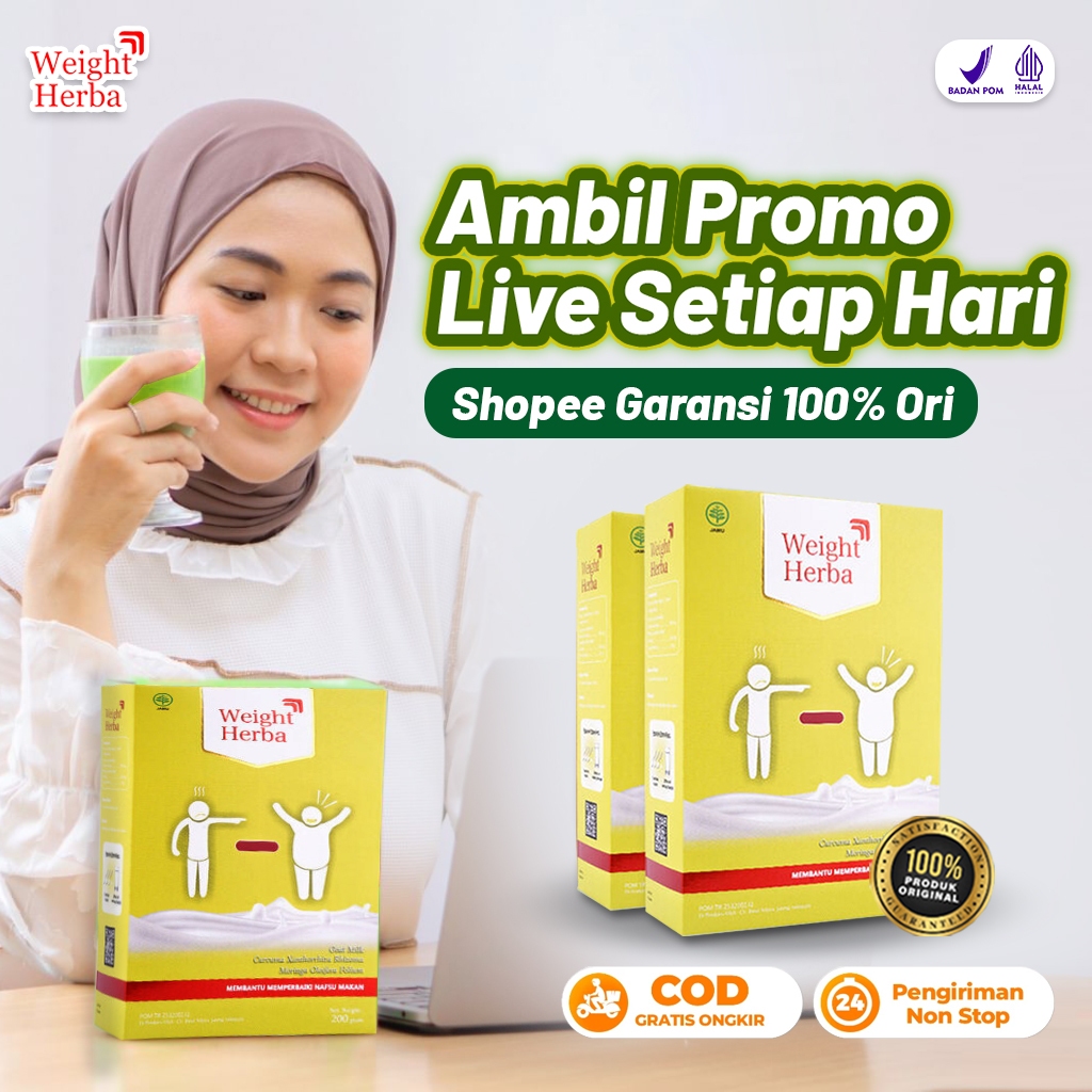 

Weight Herba - Susu Penambah Berat Badan Nafsu Makan Protein Asupan Kalori Penurun Gula Darah 200 gram