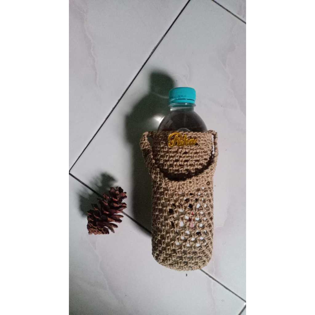 Tas Sarung rajut Botol Minum Kapasitas 500-700 ml /Sarung Rajut Botol Aqua/Tas Rajut Termos Tumbler
