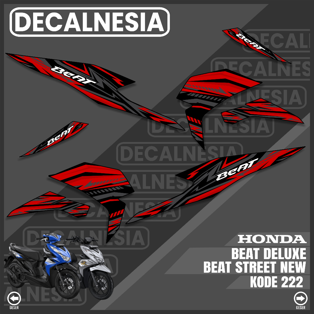 Striping Stiker Motor Beat Deluxe 2021 2022 2023 2024 CBS ISS Street New Honda Variasi Modifikasi Li