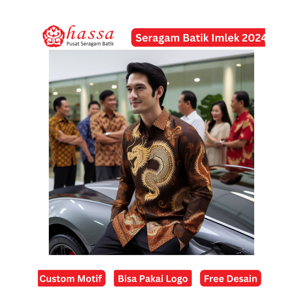 Hassa Batik - Baju Imlek Wanita Pria Dewasa - Baju Cina Shio Naga