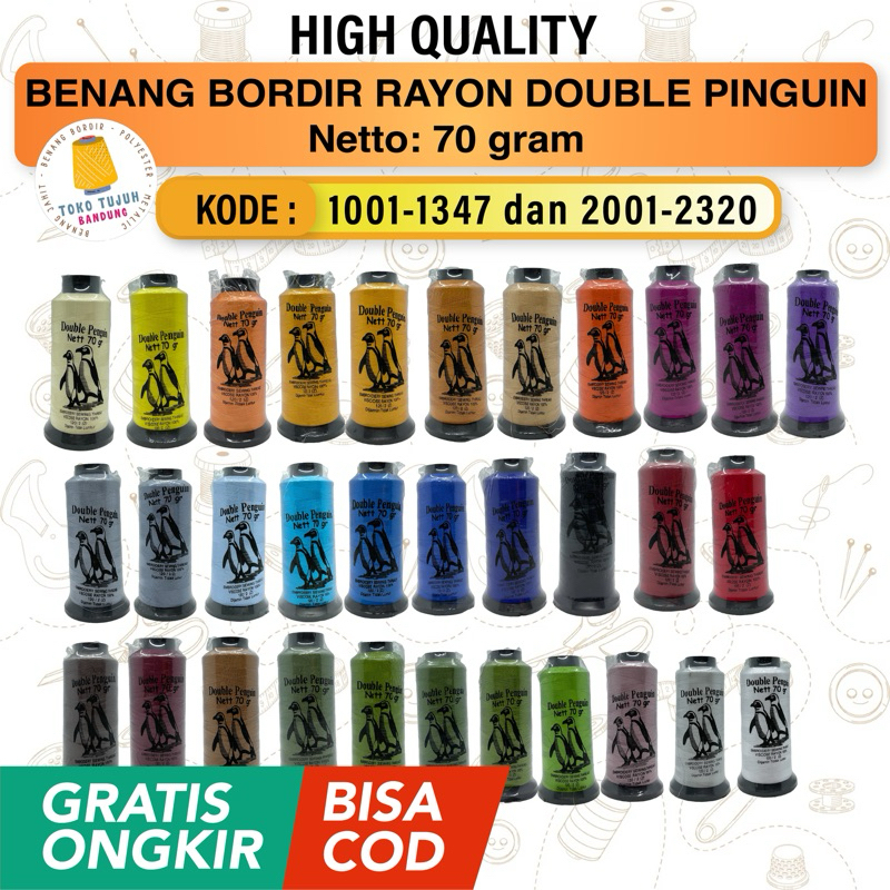 Double Penguin Benang Bordir Rayon Netto: 70 gram