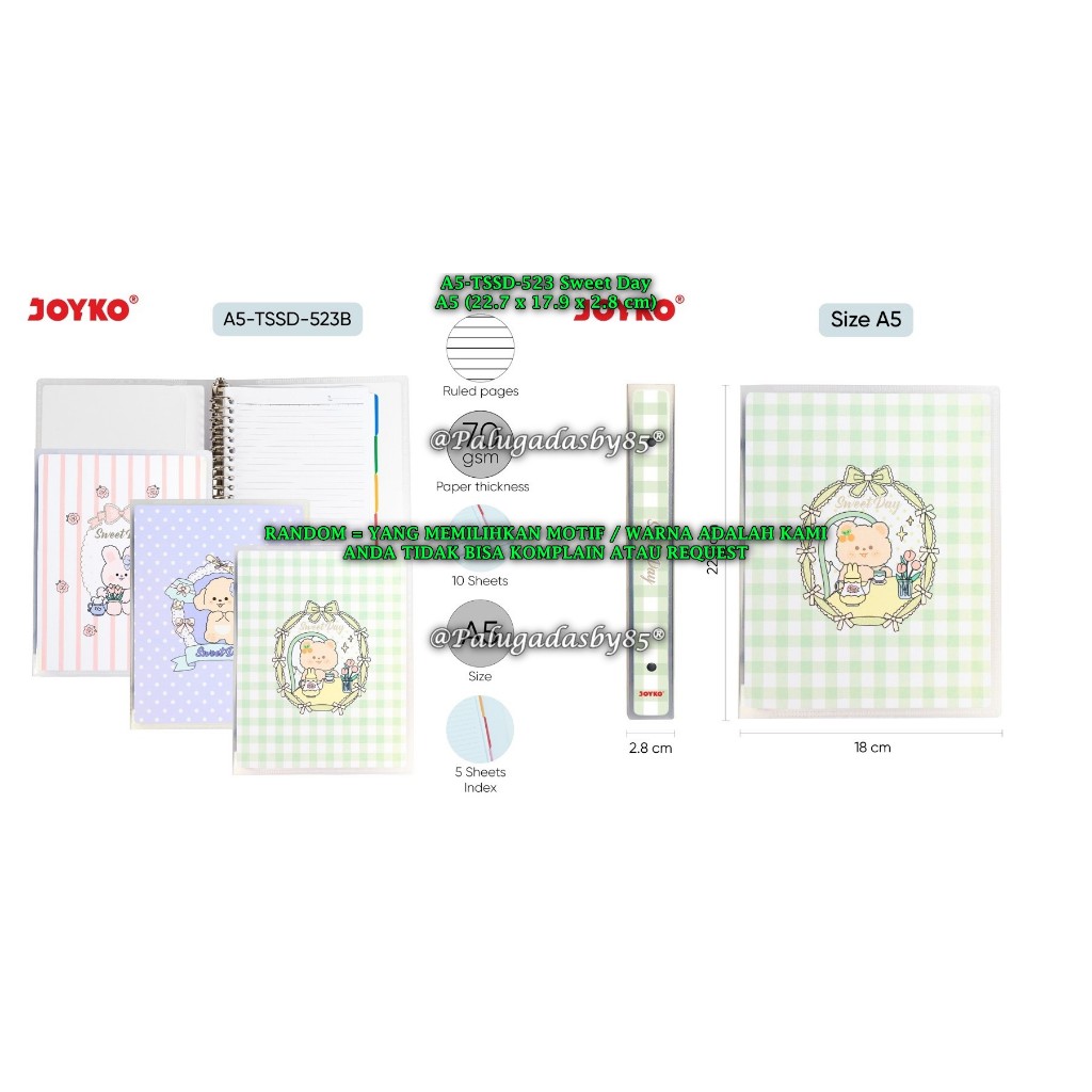 

(1 Biji) GROSIR Map Binder JOYKO A5-TSSD-523 A5 / Binder Note Joyko TSSD / Joyko A5 TSSD 523 / Joyko A5 TSSD-523 / Joyko A5 TSSD523