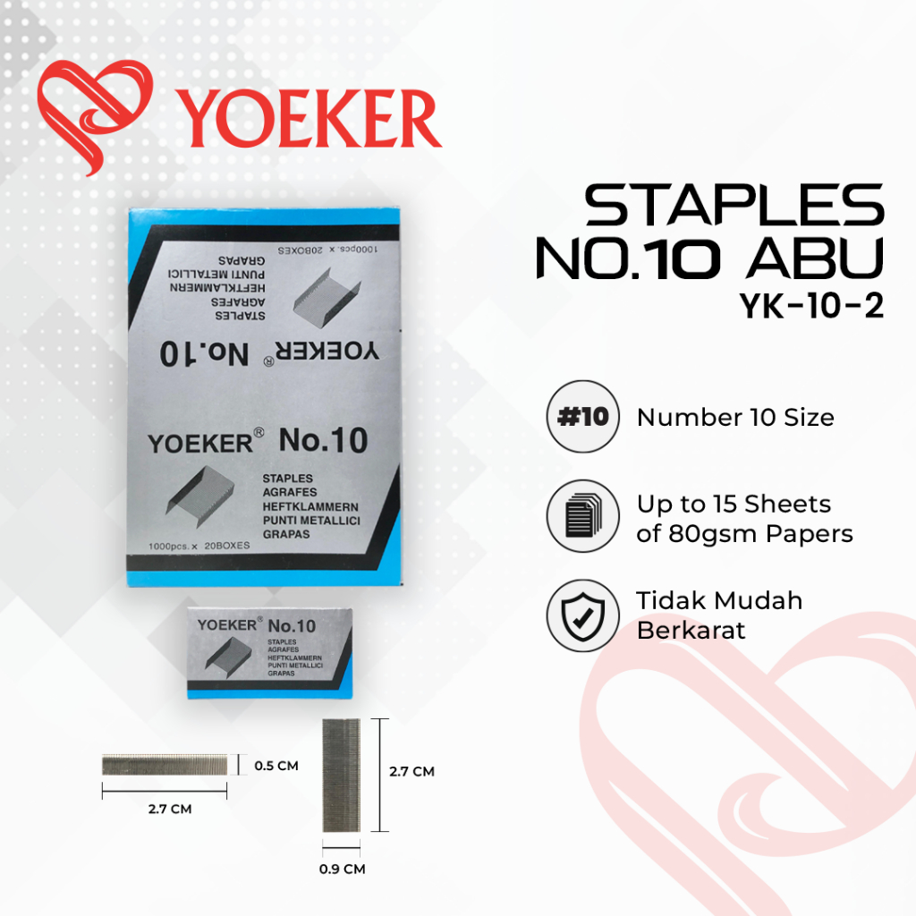 

Isi Stapler Refill Staples No.10 Yoeker