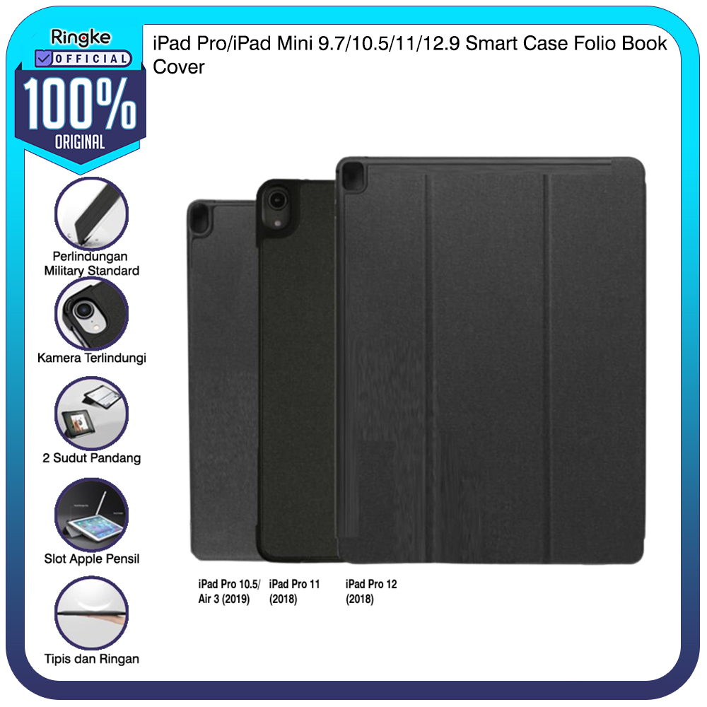 Ringke iPad Mini iPad Pro iPad Air Slim Casing Folio Case Book Cover Standing Buku Foldable