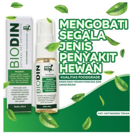 Biodin Herbal Antiseptik 20ML Obat Scabies/Jamur Kucing Kelinci Anjing Biodin Antiseptik Herbal Pali