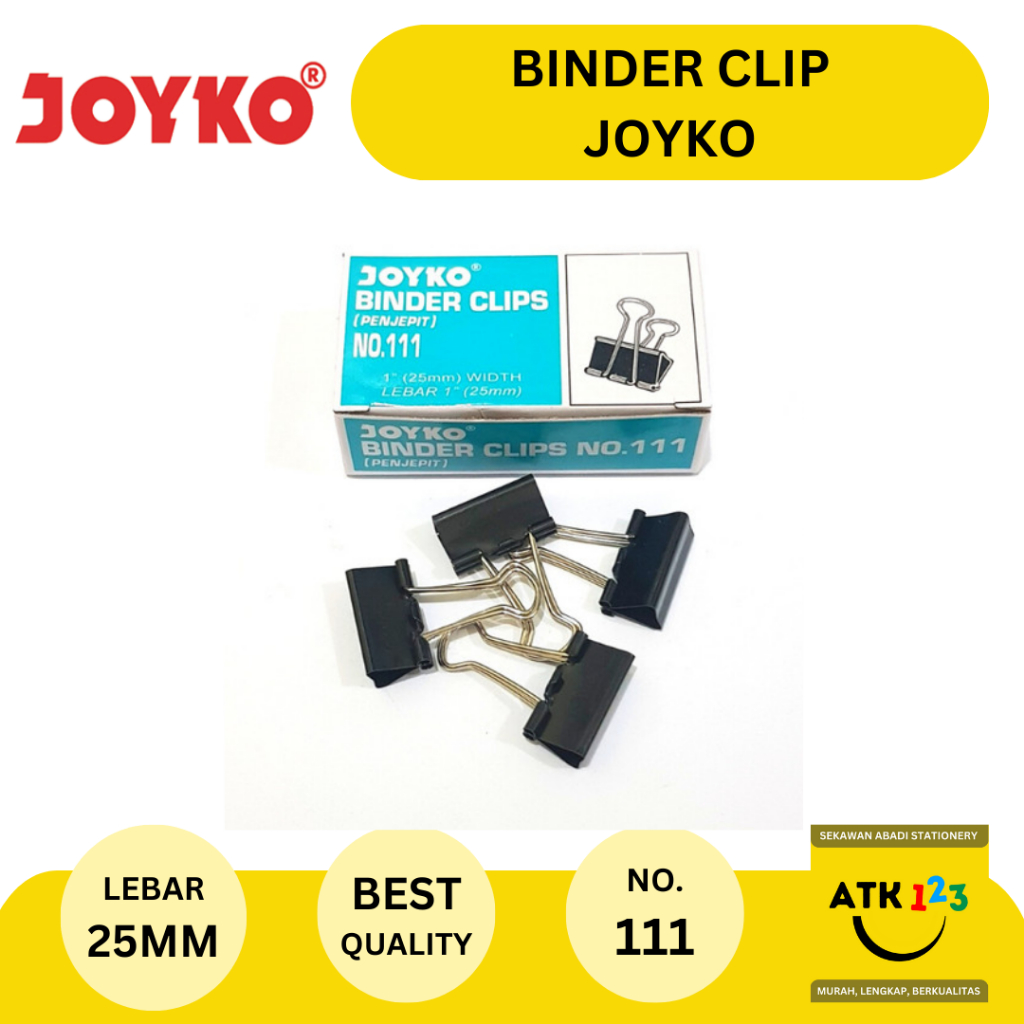 

Binder Clip / Penjepit Kertas / Klip Kertas Joyko No. 111