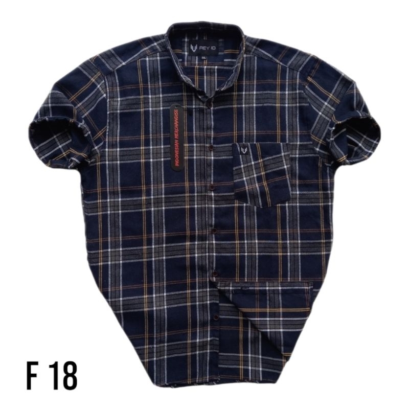 Kemeja Lengan Pendek Motif Kotak Pria XXL-XXXL