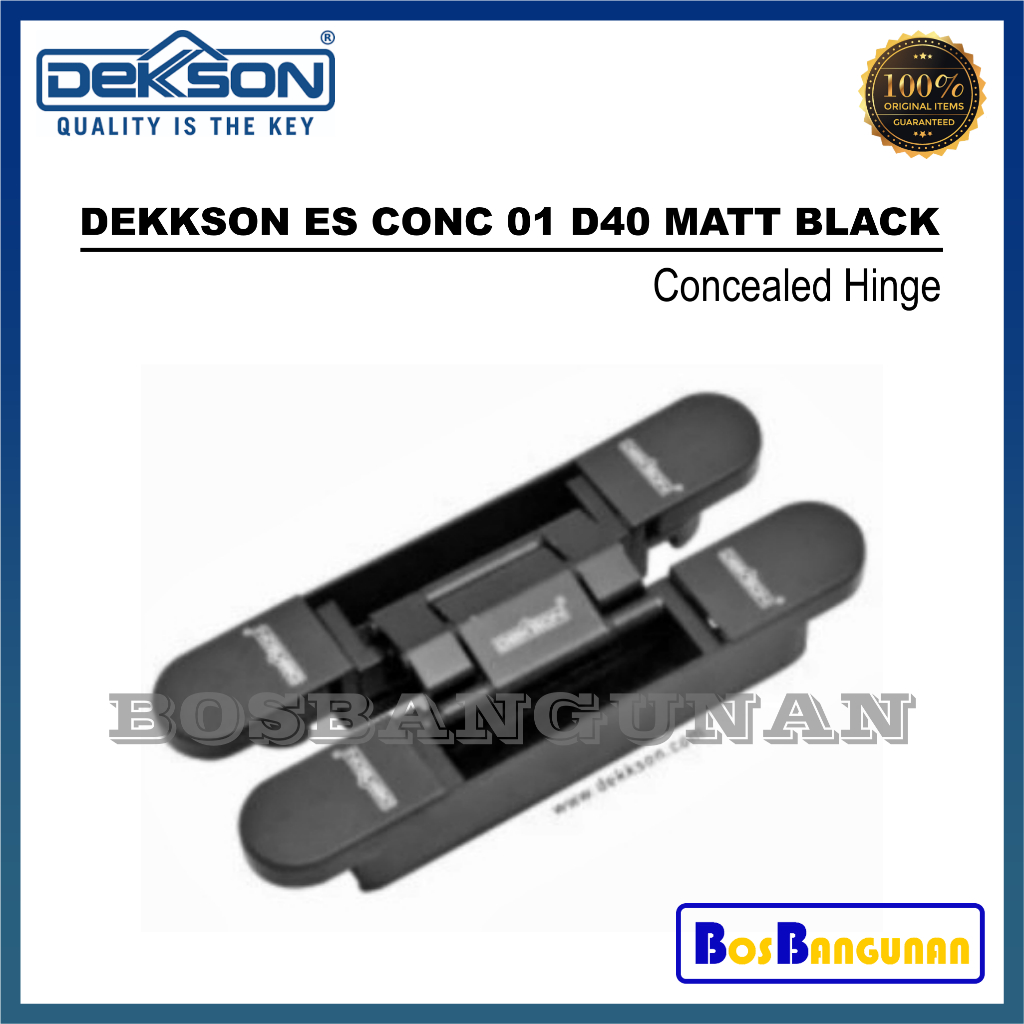 Engsel Tanam DEKKSON / CONCEALED HINGE DEKKSON ES CONC D40 MATT BLACK / Engsel Pintu DEKKSON