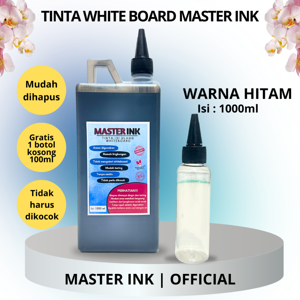 

Tinta Spidol Whiteboard Master INK Tinta Isi Ulang Spidol Master INK HITAM 1000ml