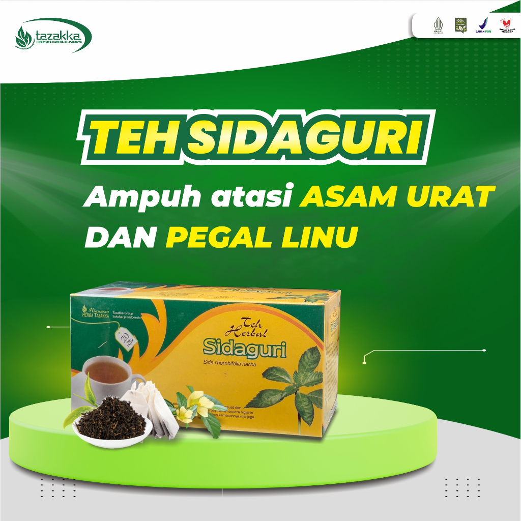 

Teh Celup Daun Sidaguri Minuman Kesehatan Obat Herbal Asam Urat dan nyeri sendi ampuh Tazakka ORIGINAL ASLI.