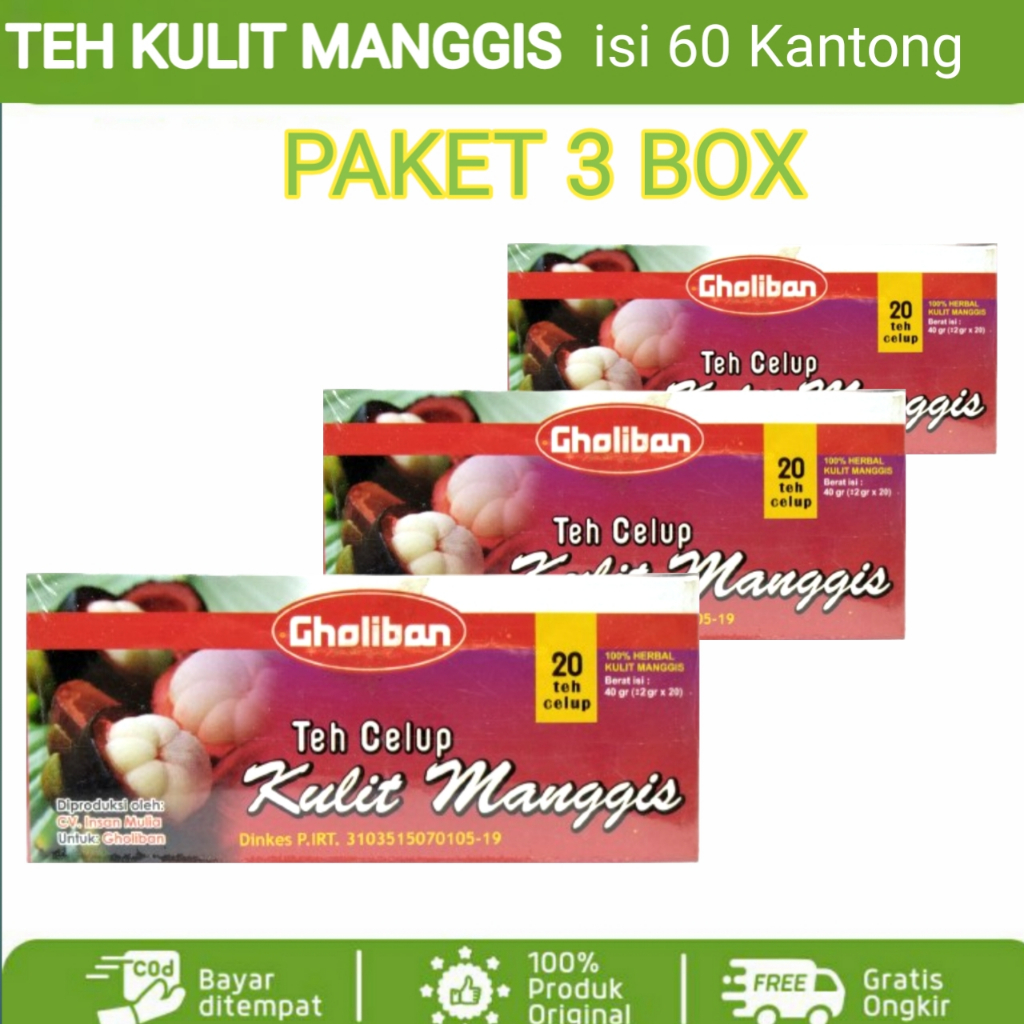 

[ PAKET 3 BOX ] Teh Celup Kulit Manggis Gholiban