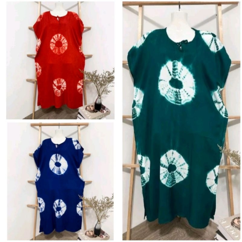 Daster tiedye lukis jumbo Bali Panjang, baju tidur wanita murah, bahan rayon adem halus, daster jumb