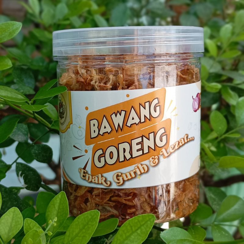 

[isi 350gram]Bawang merah goreng renyah kriyuk tanpa tepung dan ubi isi 350 gram kemasan toples