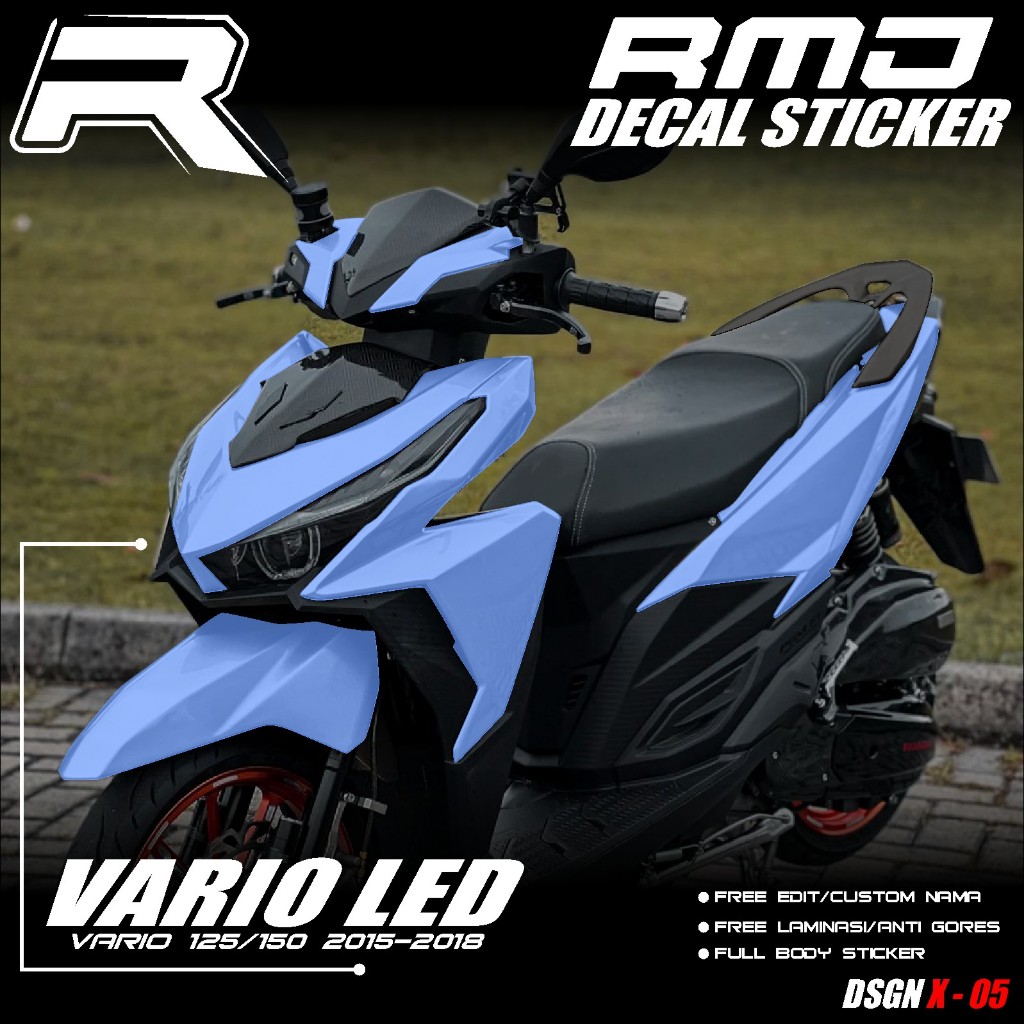 (COD) Decal Sticker Skotlet Polos Honda Vario 125 150 LED Full Body - Stiker Motor Vario 125/150 LED