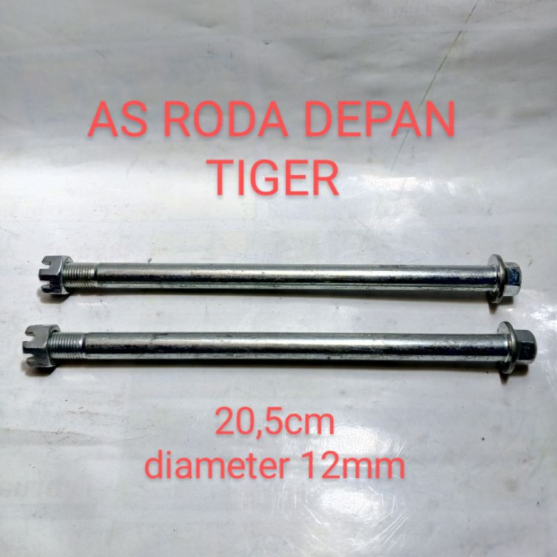 BAUT MUR AS RODA DEPAN HONDA TIGER PANJANG 20,5 cm BAGUS BERKUALITAS / as roda depan Tiger / as depa