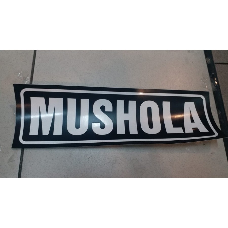 

Sign Sticker Tulisan MUSHOLA Hitam Ukuran 30X10CM Sign Rambu Mushola Warna Hitam UK 30x10cm
