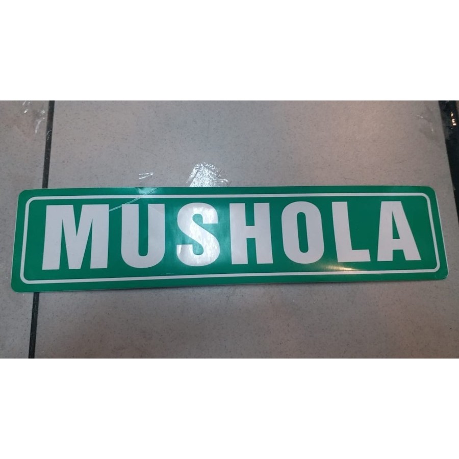 

Sign Sticker Tulisan MUSHOLA Ukuran 30X7CM Rambu Sticker Mushola Hijau UK 30x7cm
