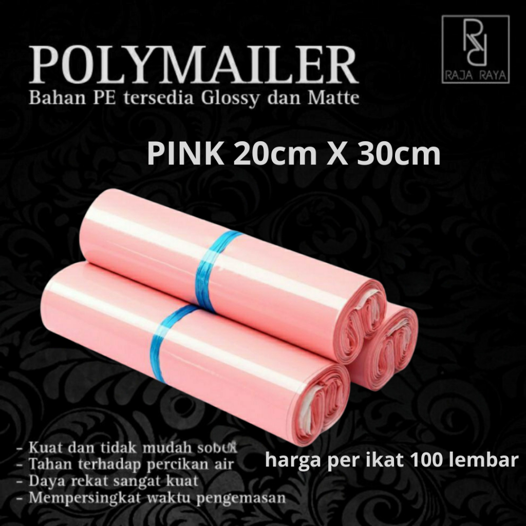 

[⚜️RR⚜️] Polymailer PINK PE polymailer 20x30 plastik polymailer packing olshop plastik packing online shop