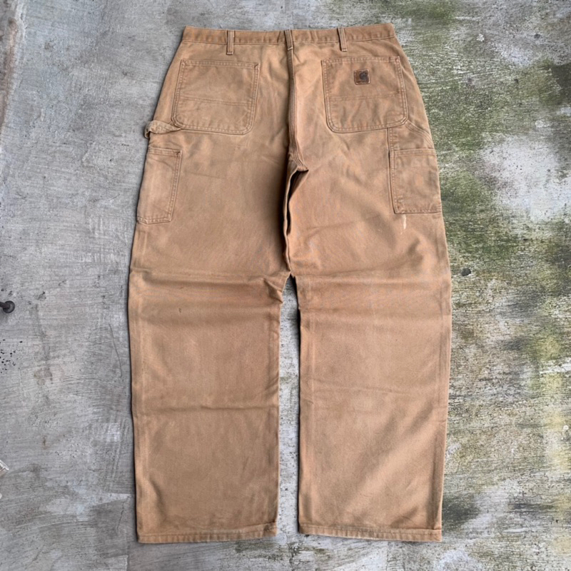 Carhartt carpenter  pants B11BRN duck canvas leather patch original