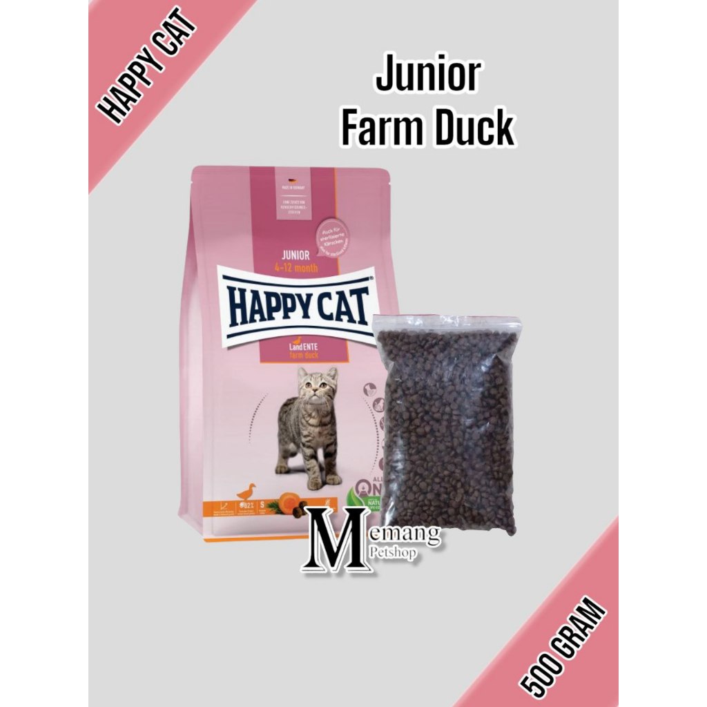 Happy Cat Junior Grainfree 500gram Duck - Kitten Food Makanan Kucing